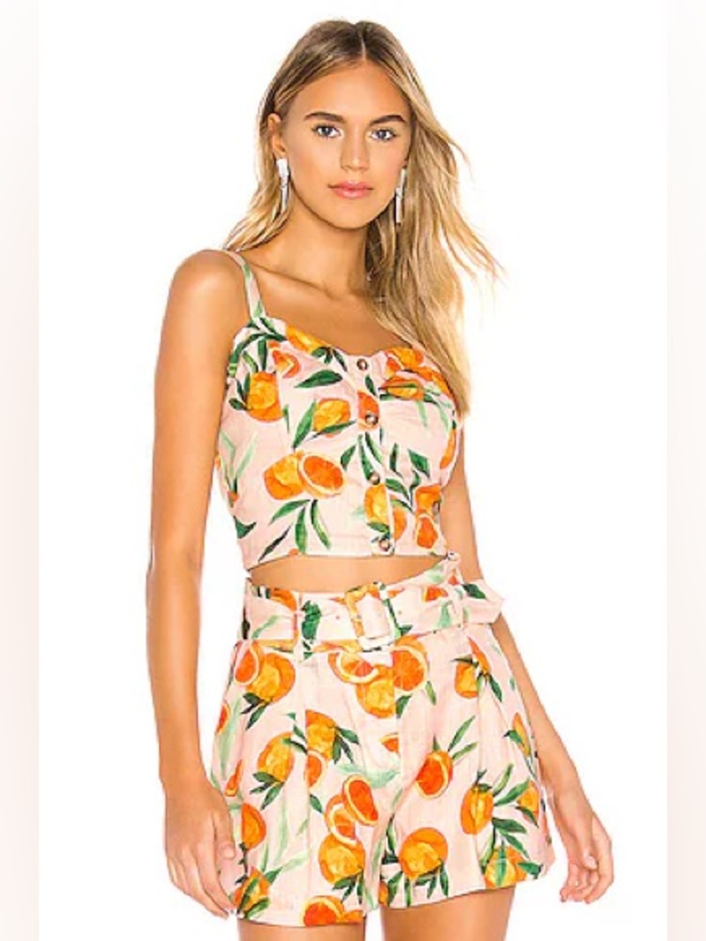 Parker Linen Clementine orange 🍊shorts with belt 6 Revolve